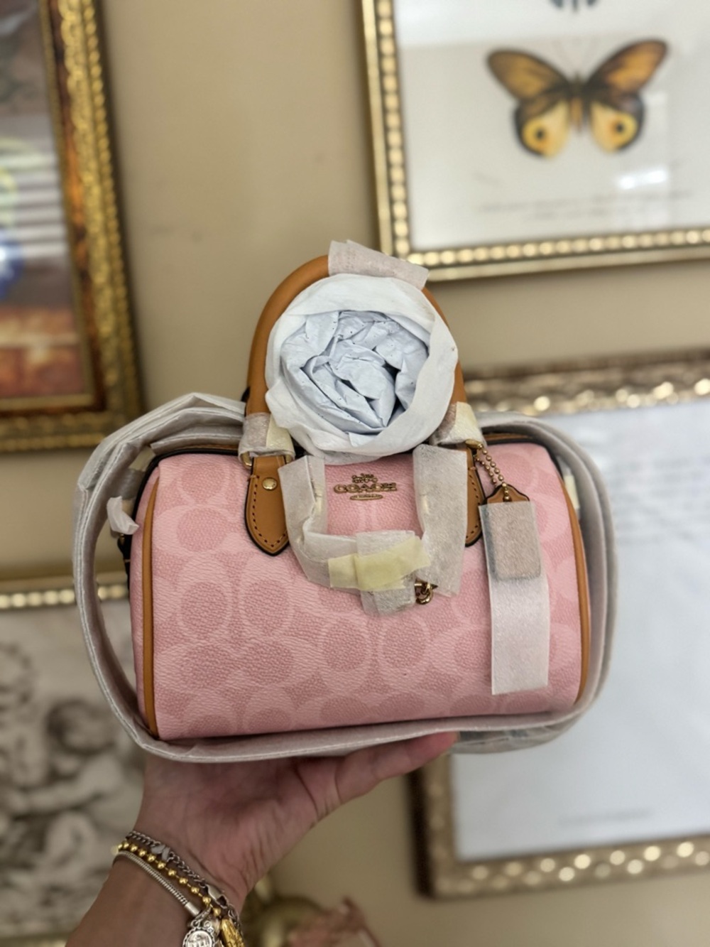 Coach Pink Powder Mini Rowan